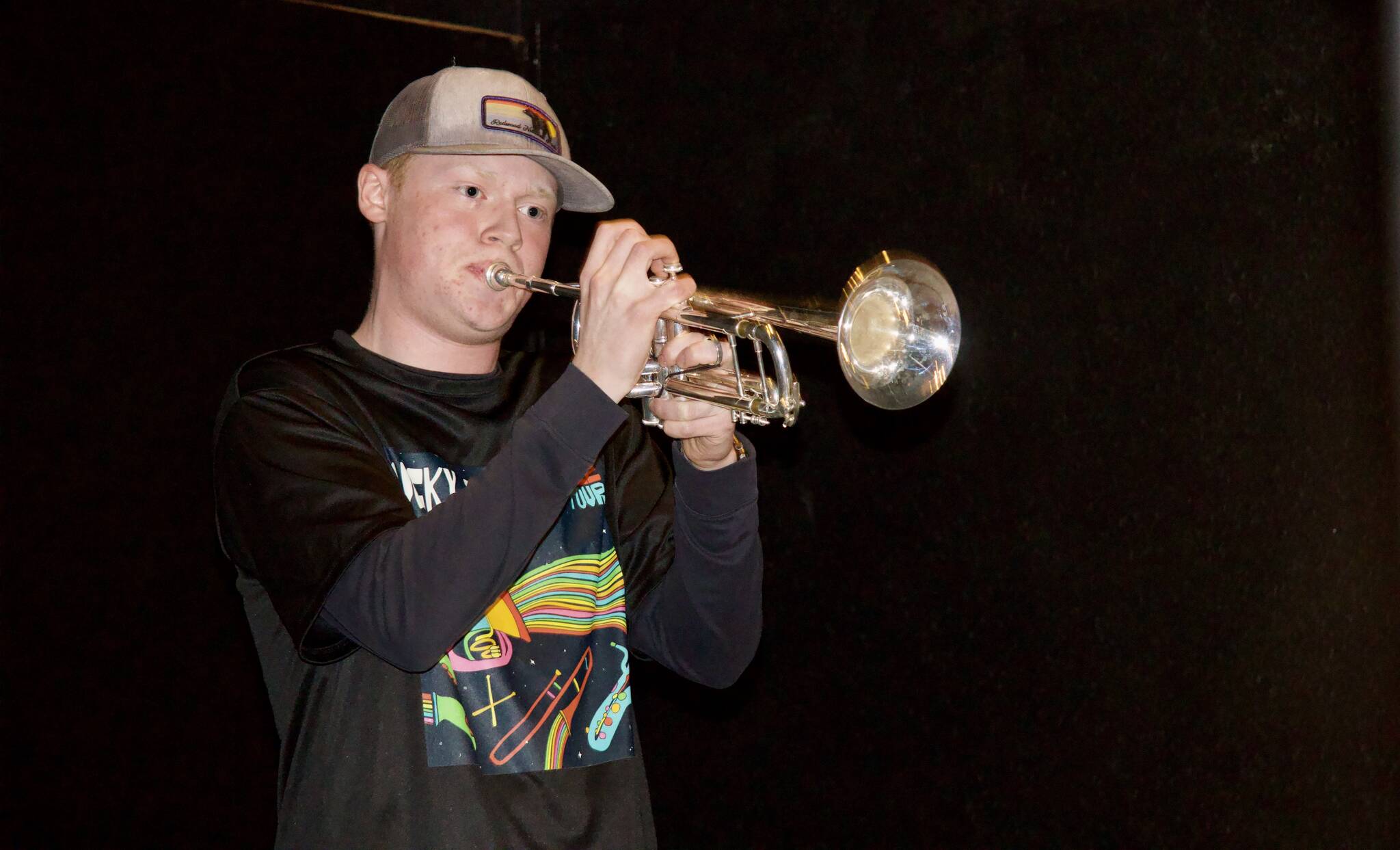 Photo by Rachel Rosen/Whidbey News-Times
Jake Bailey is the trumpet player for the band.
