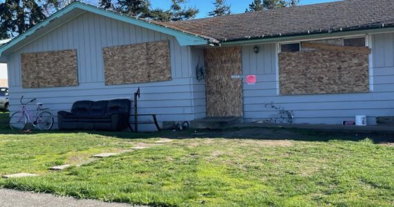 Photo by Jessie Stensland
The city of Oak Harbor boarded up a house on Northeast Fourth Avenue after residents were seen dumping sewage into the stormwater system.