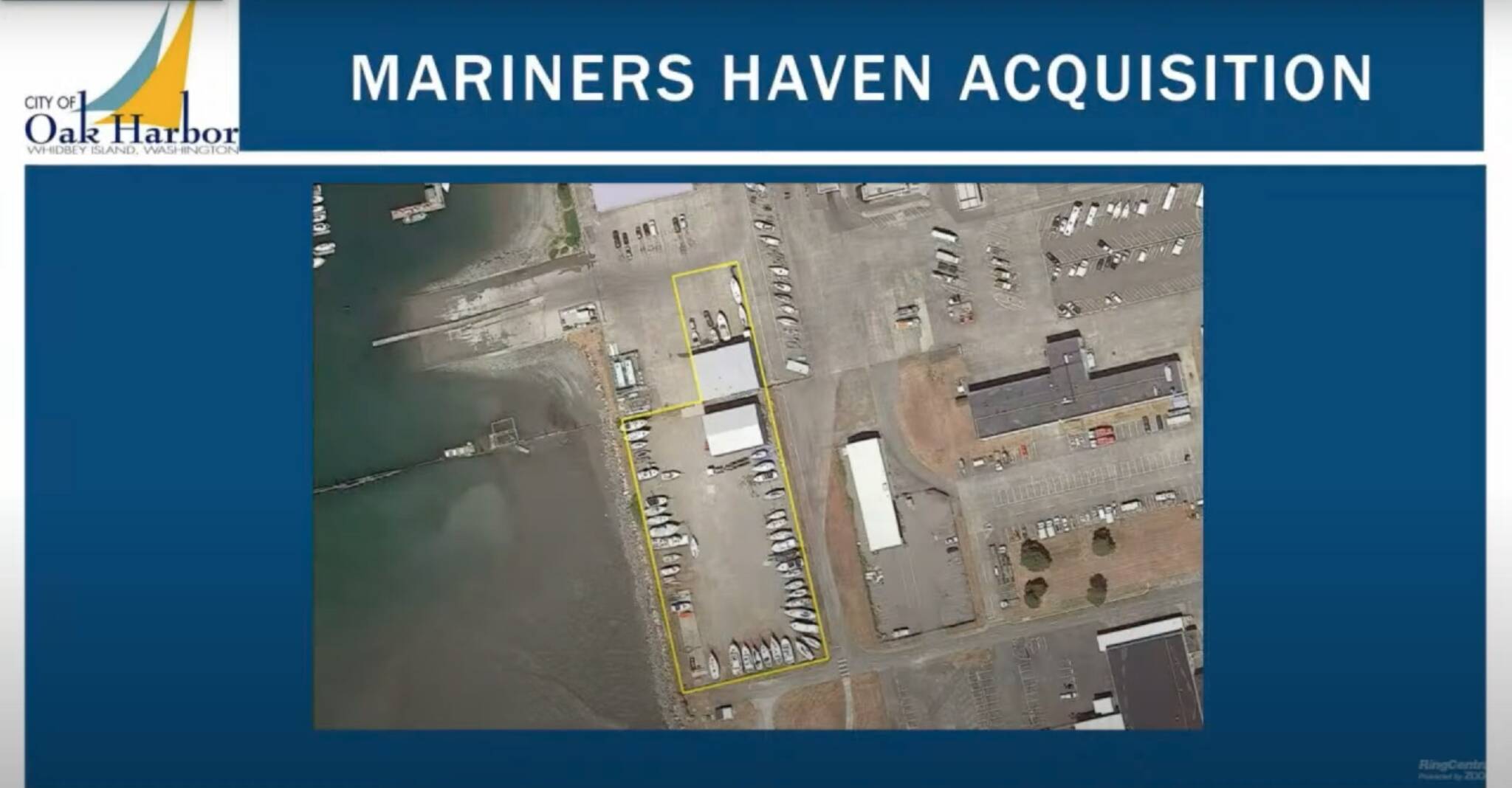 The city of Oak Harbor plans to purchase the land outlined in yellow. (Image provided)