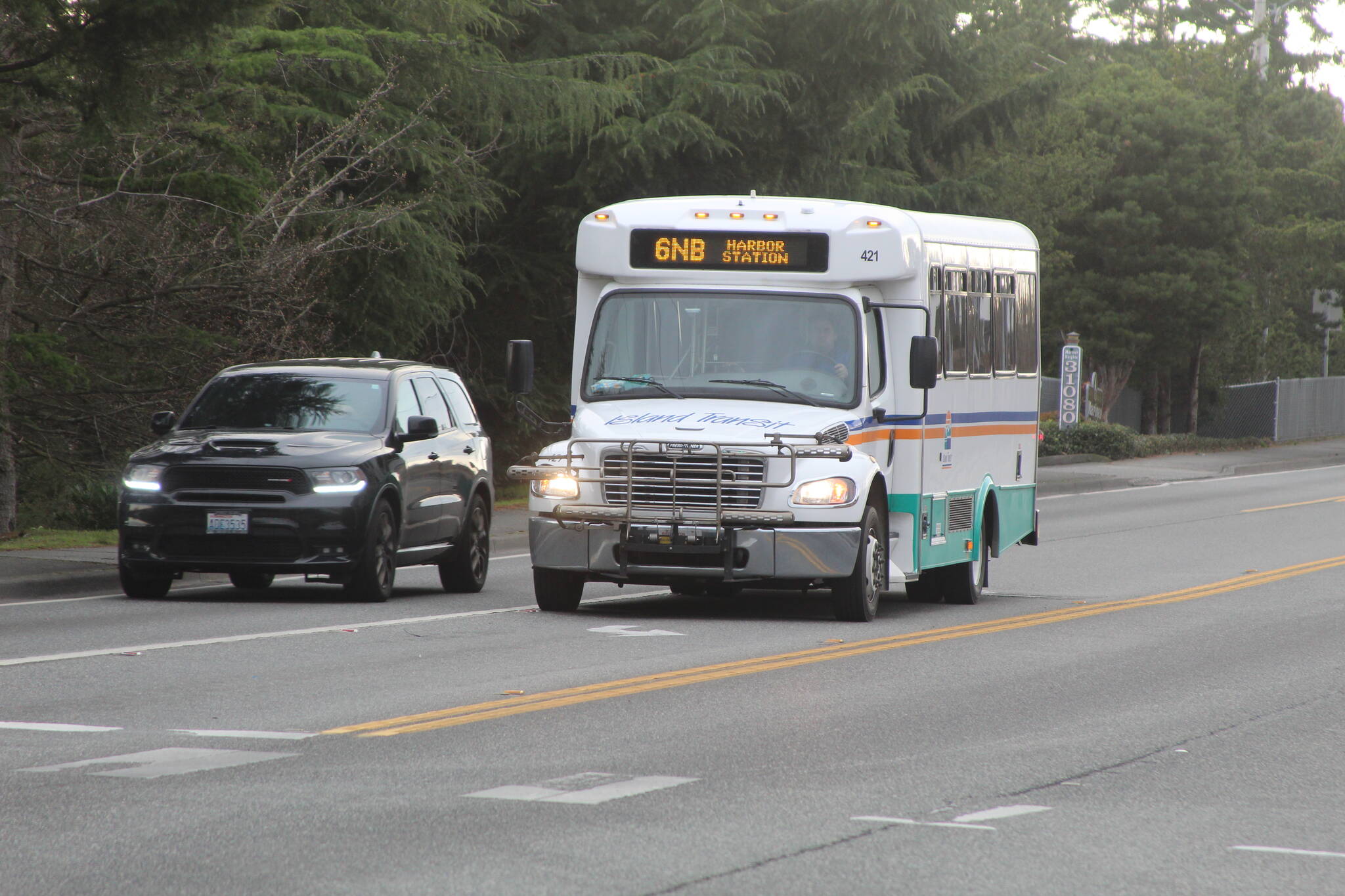 File photo by Karina Andrew/Whidbey News-Times
An Island Transit bus transports passengers on Whidbey. Island Transit recently received a grant to construct a new transit center on the South End.
