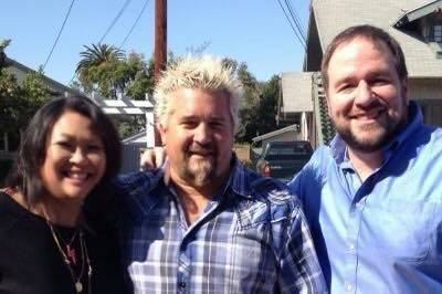 Joan Samson and her husband Ed Hodson met Guy Fieri when his show “Diners, Drive-ins and Dives” did a segment on their past restaurant business in 2014. (Photo provided)