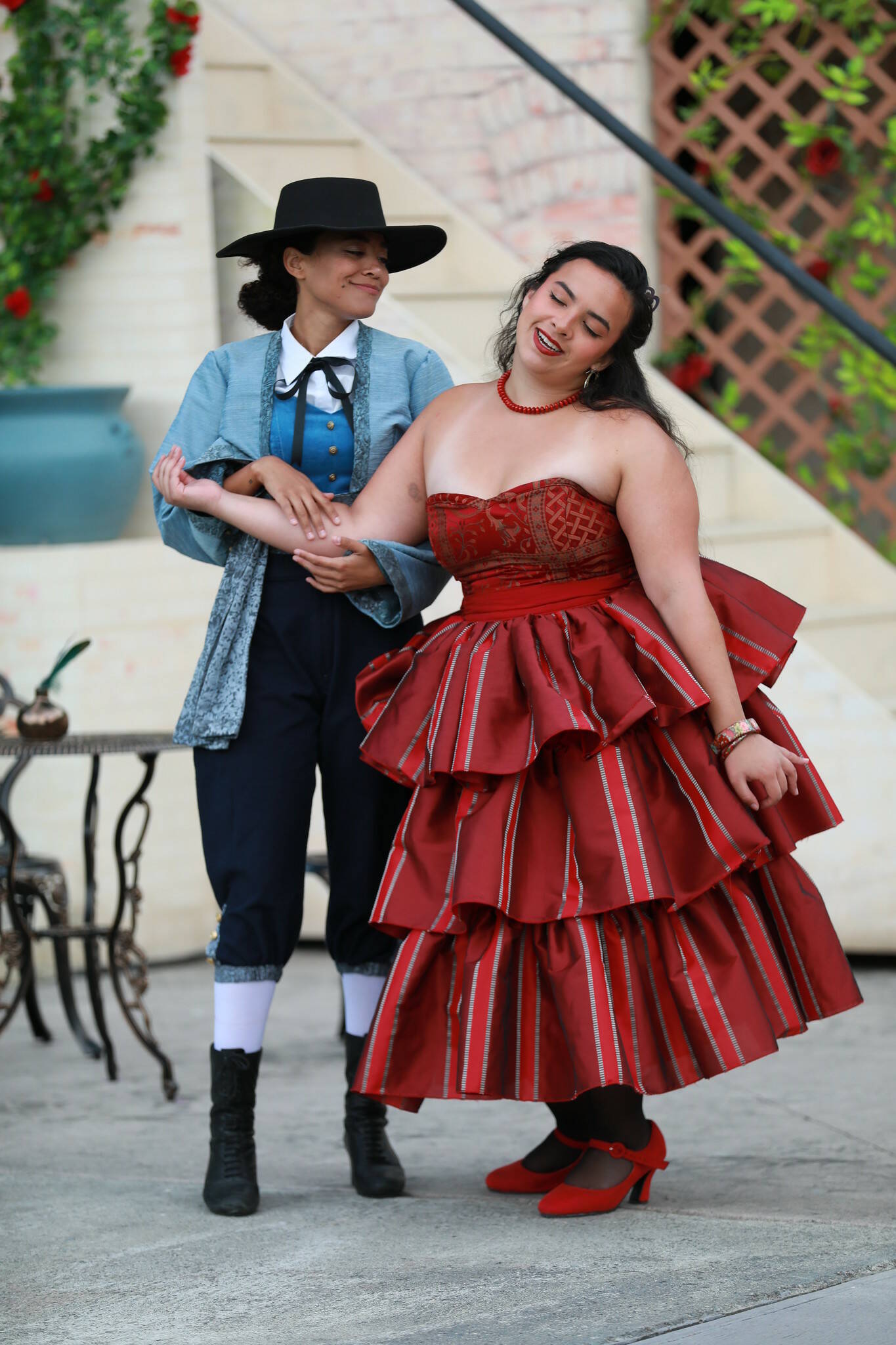 Breezy Diabo and Camila Calerdón in “A Bold Stroke for a Husband” at Island Shakespeare Festival. (Photo by Michael Stadler)