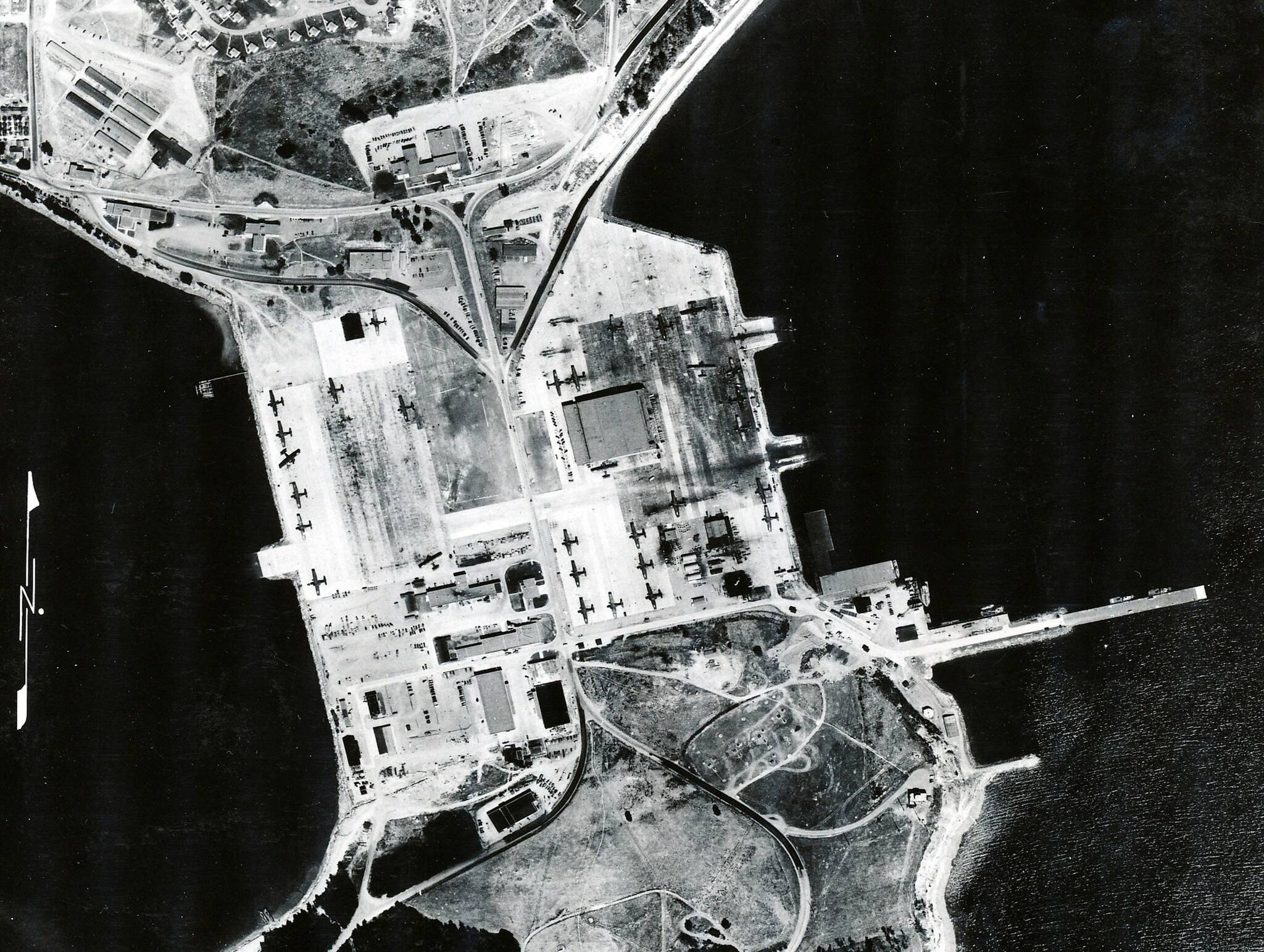 Naval Air Station Whidbey Island sea plane base in the 1940s. (Photo provided)