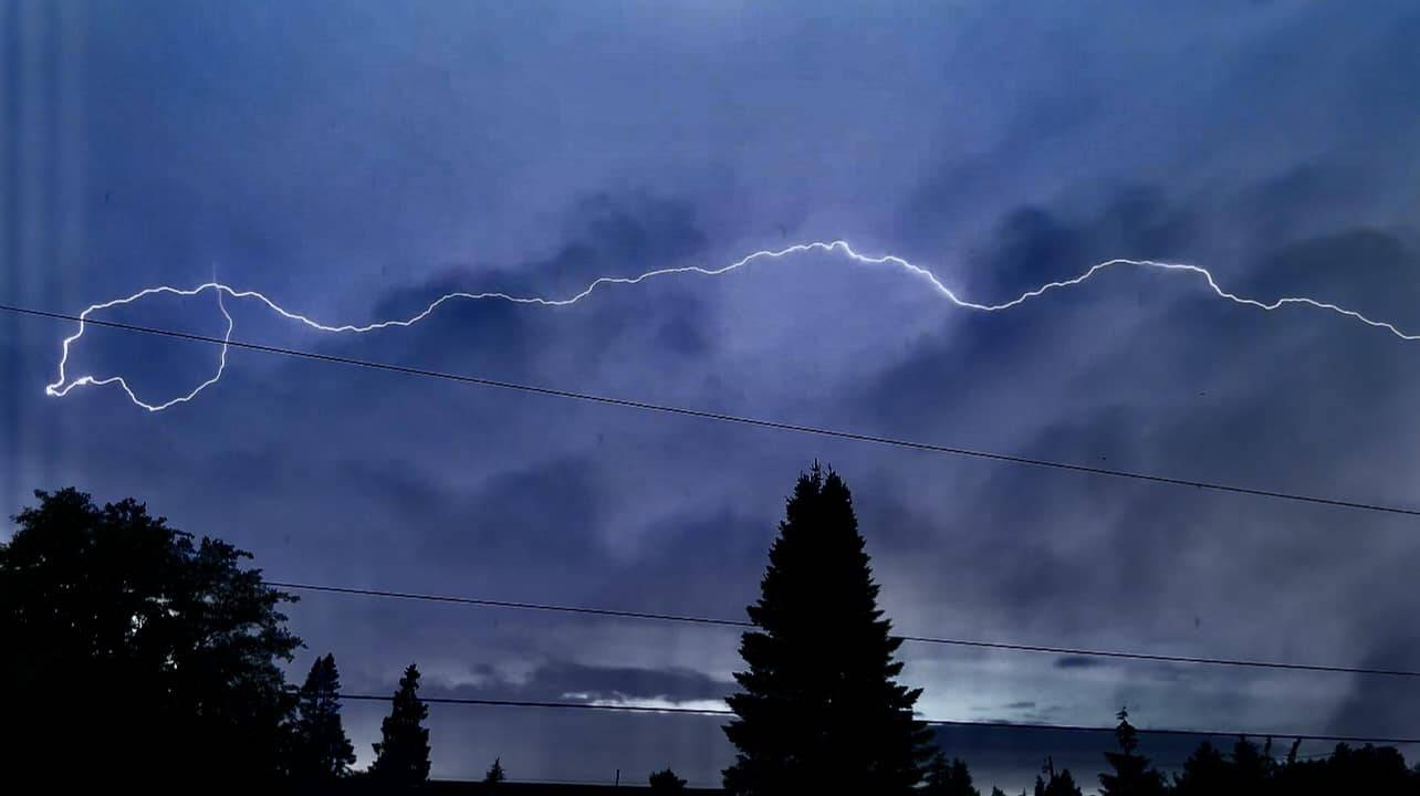Photo by Tiffany Durley
Lightning strikes over Admiralty Bay near Coupeville Aug. 29.