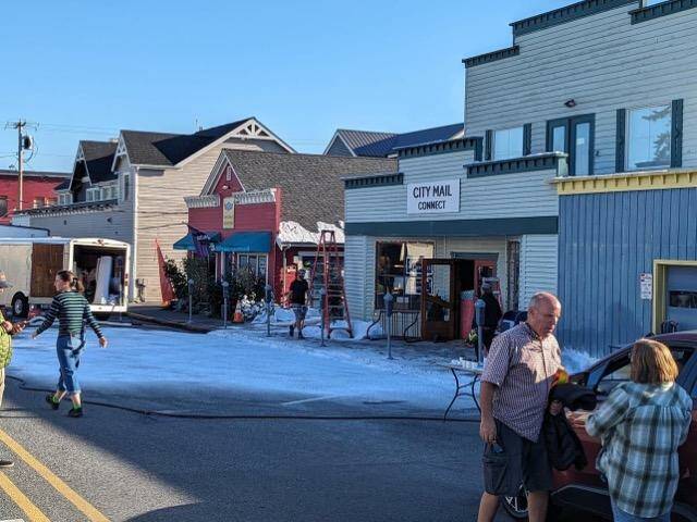 Photo provided
Fair Trade Outfitters and Good Cheer Thrift Store both received a dusting of snow for the commercial.