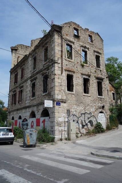 Bombed-out building in Mostar.