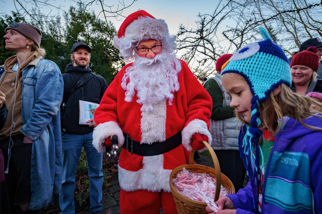 Santa spreads cheer at the event in Langley. (Photo by David Welton)