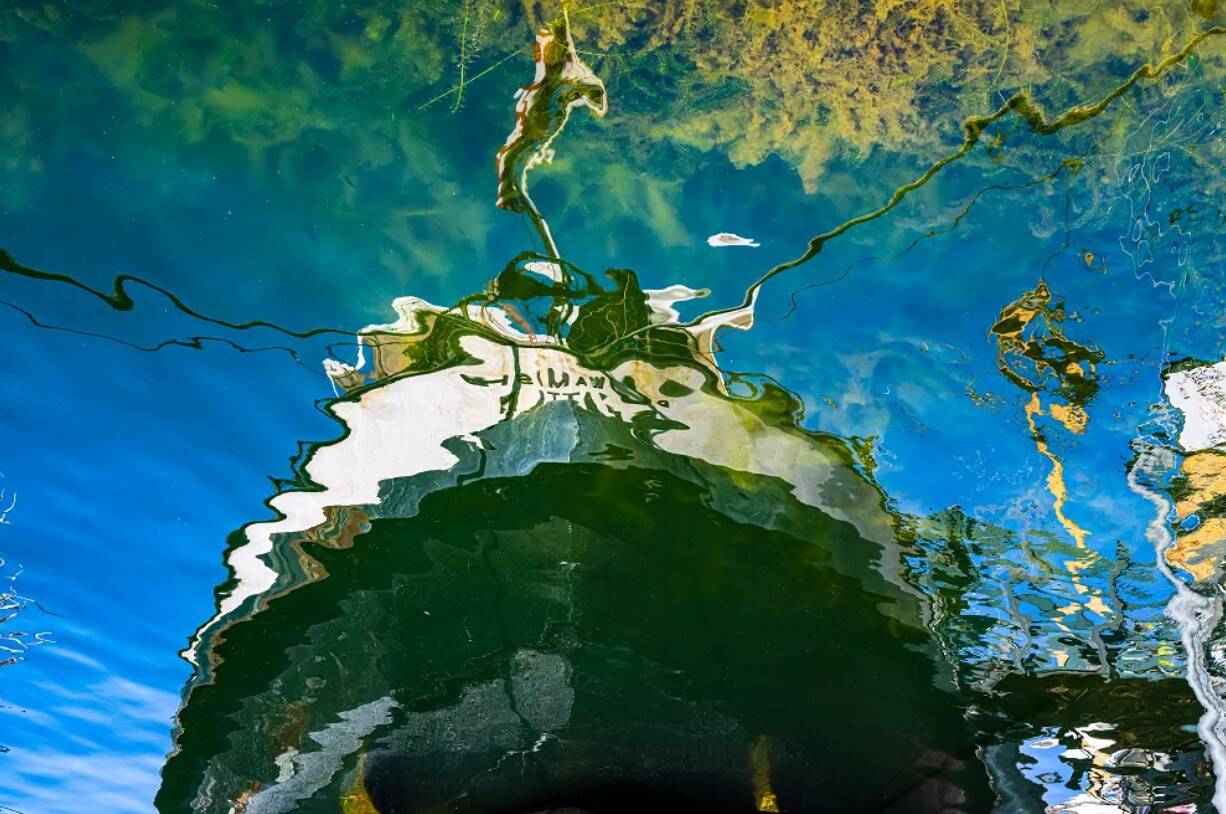 The reflection of a boat, from David Hundley’s “Abstract Reflection Series.” (Photo by David Hundley)