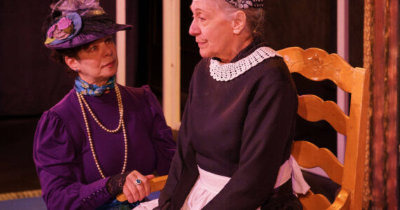 Photo by David Welton
Nora (Patricia Duff) speaks with the family’s nanny, Anne Marie (Shelley Hartle).