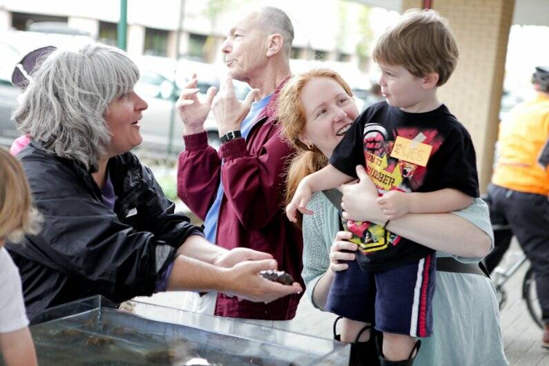 A child reacts to seeing a sea creature (Photo provided)