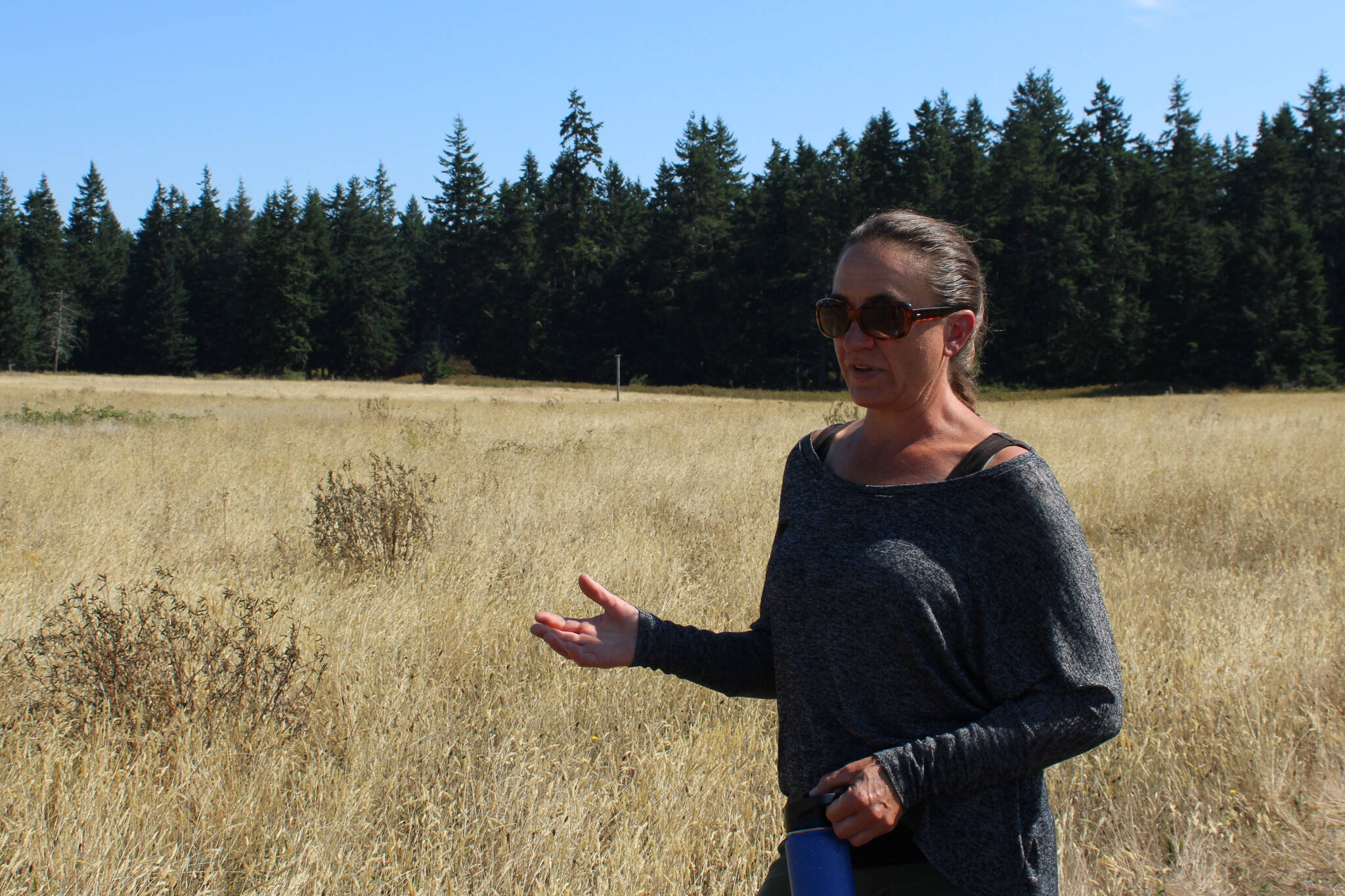 (Photo by Allyson Ballard) Land Steward Mosa Neis joined the institute in 2015, where she helps rehabilitate Whidbeys prairies.
