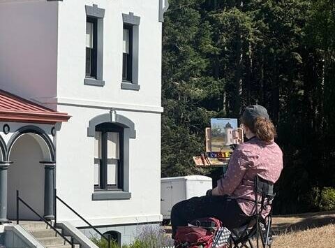 a photo from the Art School’s plein art competition this month that could run with it