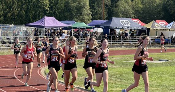 Coupeville’s girls move out as a pack.