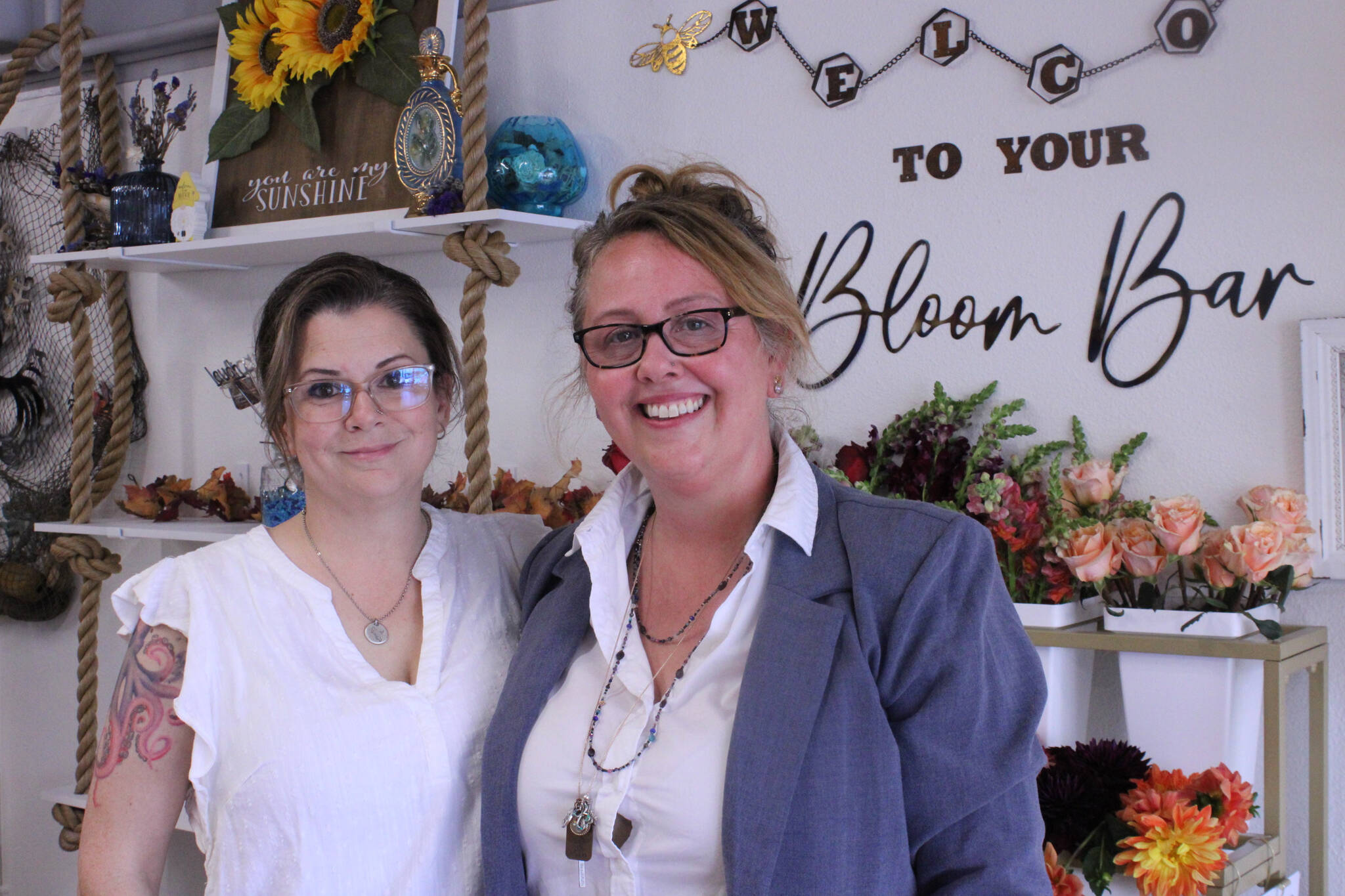 (Photo by Allyson Ballard) Blooms and Bites is the realization of a decade-long dream for Alison Swain, left, and Melissa Fritch.