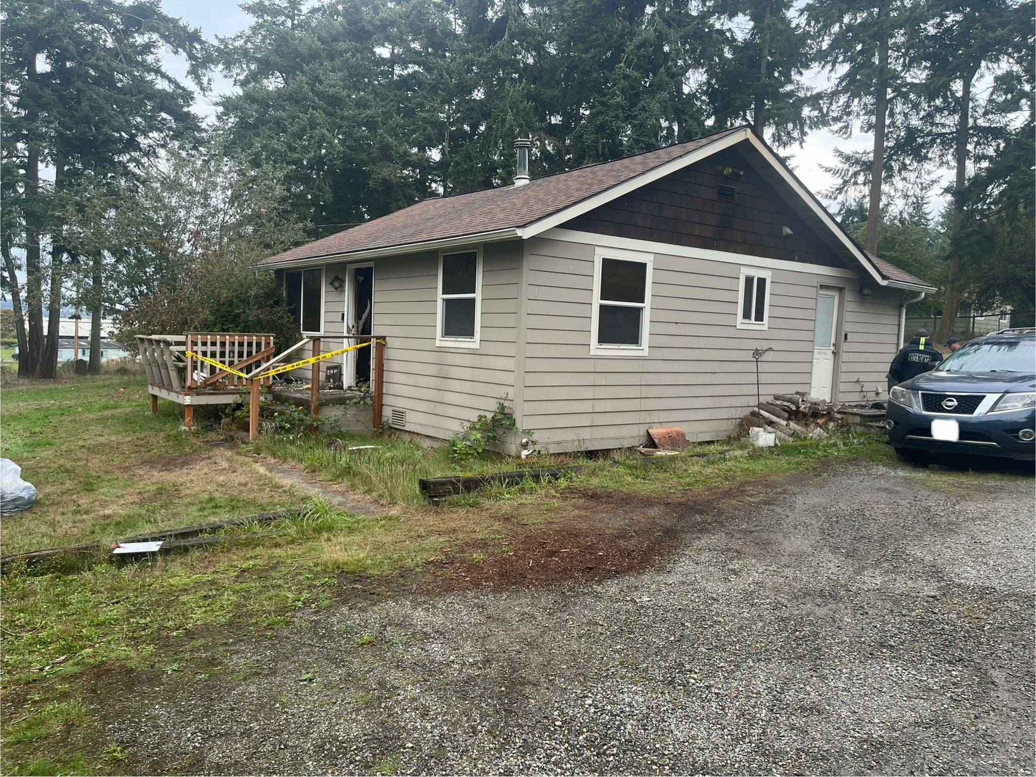 Deputy Chief James Meek called the fire “stubborn,” and said it took at least an hour to get under control.
(Photo by Central Whidbey Island Fire and Rescue)