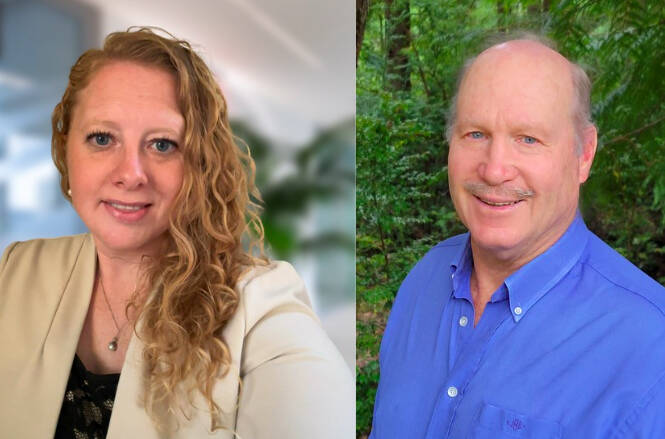 Hospital election candidates Christina LeClaire and James Canby