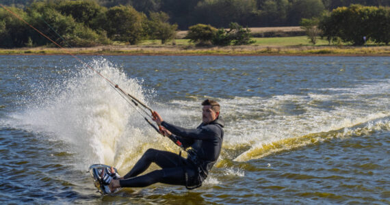 Photo by Gary Skiff
Martin Anderson rides with the wind on Swan Lake.