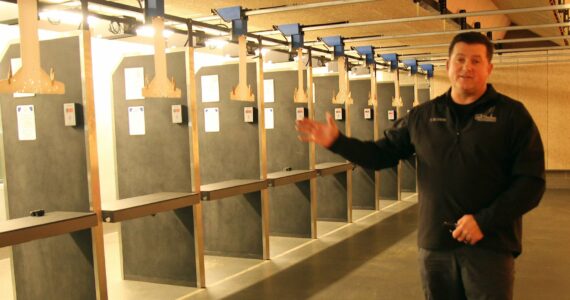 Photo by Jessie Stensland
Oak Harbor Police Chief Tony Slowik discusses the indoor shooting range that the city is purchasing for a regional training facility.