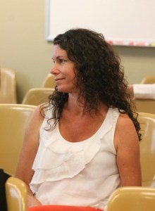 Robin Black participates in interviews for a city council seat Monday. She was chosen to fill the seat occupied by Margot Jerome