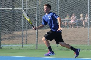 South Whidbey junior Ryan Wenzek rallied from a 4-1 deficit in the second set of his singles match against Archbishop Murphy to win 6-4 on Thursday afternoon.