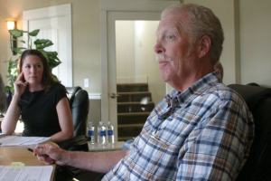 Operations Manager Ed Field looks on during a Port of South Whidbey meeting last year. Field will continue working on the South Whidbey Harbor expansion project through the public opening in April.
