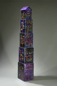 “Observation Tower” is a nearly 7-foot glass and steel sculpture made by Dale Reiger