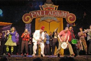 The Fighting Instruments of Karma Marching Chamber Band/Orchestra performs during one of its summer Chautauqua extravaganzas.