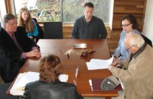 Mayor Paul Samuelson (far left)