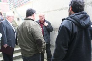 Island County Sheriff Mark Brown speaks with constituents in Coupeville Monday