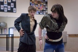 Choreographer and producer Graham Vanderwood rehearses with Eva Sherlock for the upcoming “Other Moves” dance concert to be presented at South Whidbey High School Auditorium Saturday and Sunday