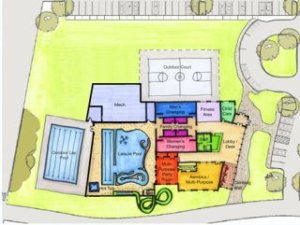 Above is a schematic showing the proposed $15 million aquatic and recreation center South Whidbey Parks & Recreation wants to build off Maxwelton Road in Langley. The facility includes an outdoor