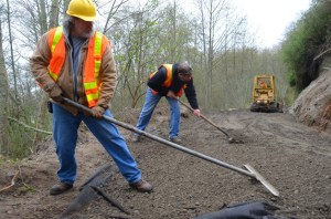 Road worker Brian Jones and Foreman James Wiaczek