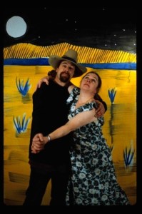 Bruce Morrow and Buffy Cribbs dance in celebration of  30 years of art and marriage.