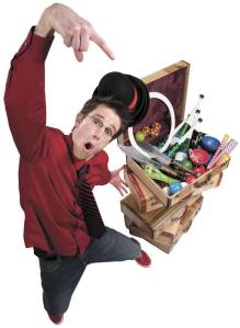 Prop comic extraordinaire Alex Zerbe will perform three shows on the South End to kick off the library Summer Reading program for children on Thursday