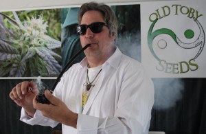 North Whidbey resident Mathew Gordon smokes some “Old Toby