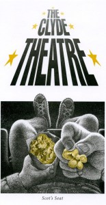 This graphic from one of the Clyde Theatre's schedules features the artwork of Scot Gaznier.