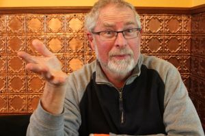 Chris Spencer talks about writing short stories at Useless Bay Coffee Company in Langley.