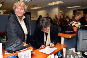 Grethe Cammermeyer watches as her fiancée