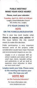 A Langley resident dropped off this handbill on doors around Langley