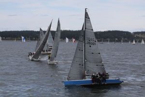 Competitors in the 2015 Whidbey Island Race Week race their sailboats through Saratoga Passage. The 34th anniversary of Whidbey Island Race Week will begin Monday