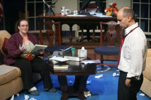 The highly unpopular President Charles Smith (David Mayer) ponders his chances in the upcoming election as his speech writer Clarence Bernstein (Morgan Bondelid) pitches ideas for a speech.