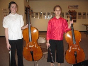 Sylvie Caul-Anderson and Lizzy Hanzelka rehearse for the upcoming Youth in Arts week at Whidbey Island Center for the Arts.