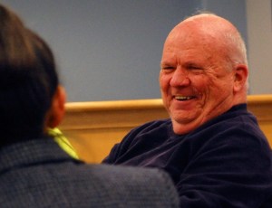 Island County District Court Judge Peter Strow attends a commissioners’ work session last year. Strow will retire next month and the board will interview candidates for his replacement today at 2 p.m. in Coupeville.