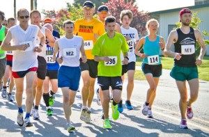 A group of racers heads out on the streets in Langley. Pictured are South End racing regulars Peter Oakley