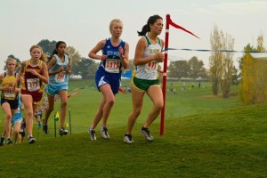 South Whidbey’s Lillianna Stelling runs to a career-best time during the state championship race in girls cross country in Pasco.