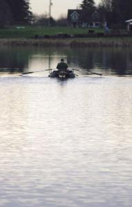 A fisherman heads out onto Lone Lake on Thursday. The South Whidbey Parks & Rec District is seeking a levy renewal that will pay