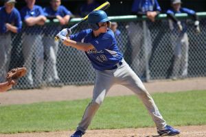 South Whidbey senior Josiah Colby eyes an incoming pitch during the Falcons’ 3-2 victory over University Prep May 7 in the 1A District 1 tournament. Colby suffered a near career-ending injury April 27 when a high pitch broke his nose and left optic bone. He recovered in a week and returned to make an impact in the Falcons’ postseason games.