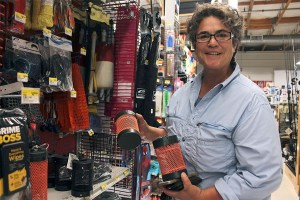 South Whidbey resident Kris Sanguino checks out the bait boxes at Ace Hardware Freeland. This will be Sanguino’s fifth season crabbing on the South End.