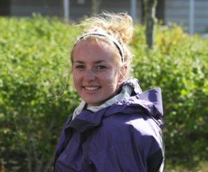 Falcon track star McKenzie Walker takes a break from training for the 100-meter dash Monday. If all goes according to plan