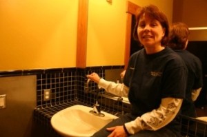 Heather Palbicki sits in a place she finds herself often